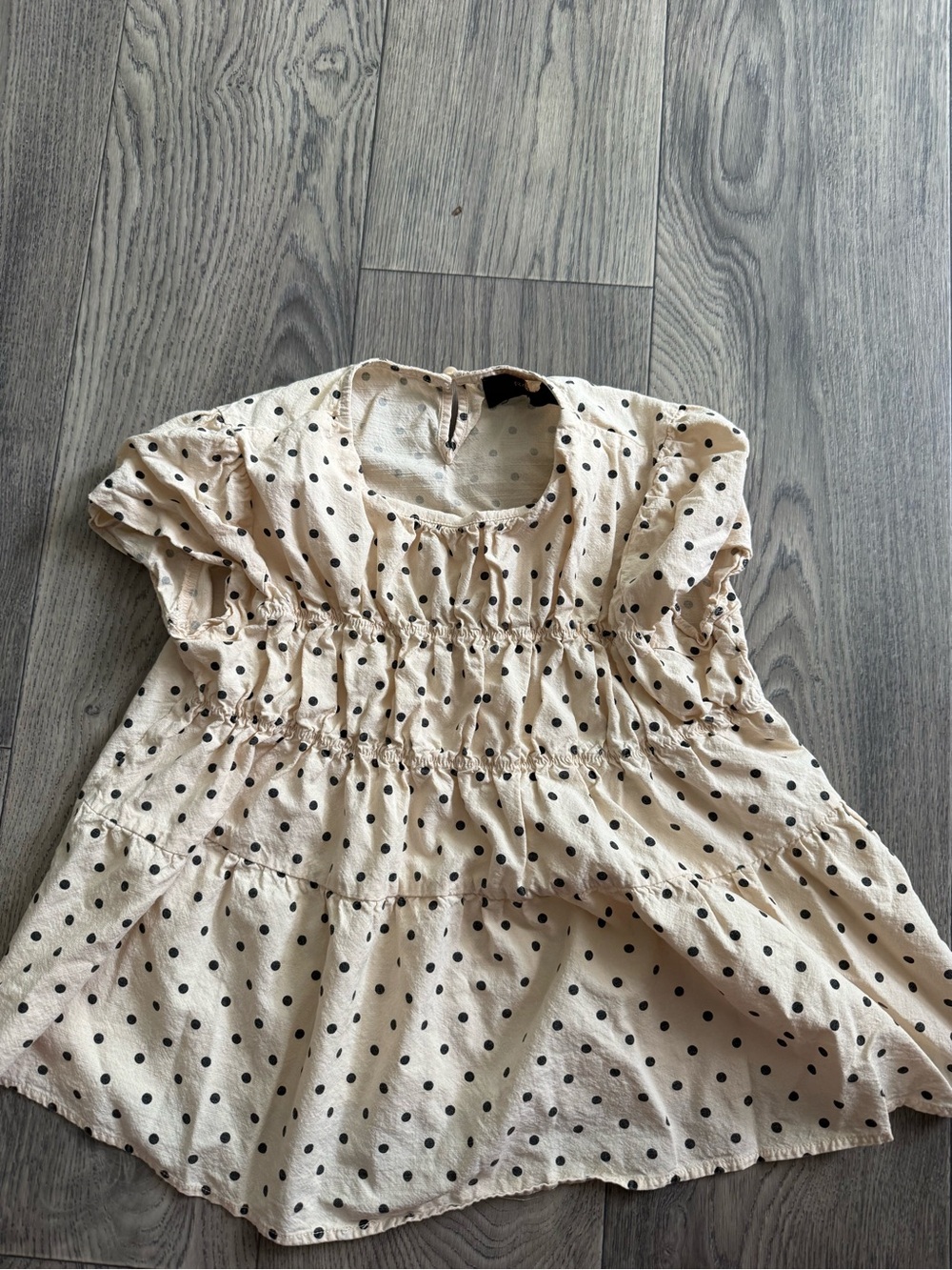 RAIN Polka Dot Smocked Top